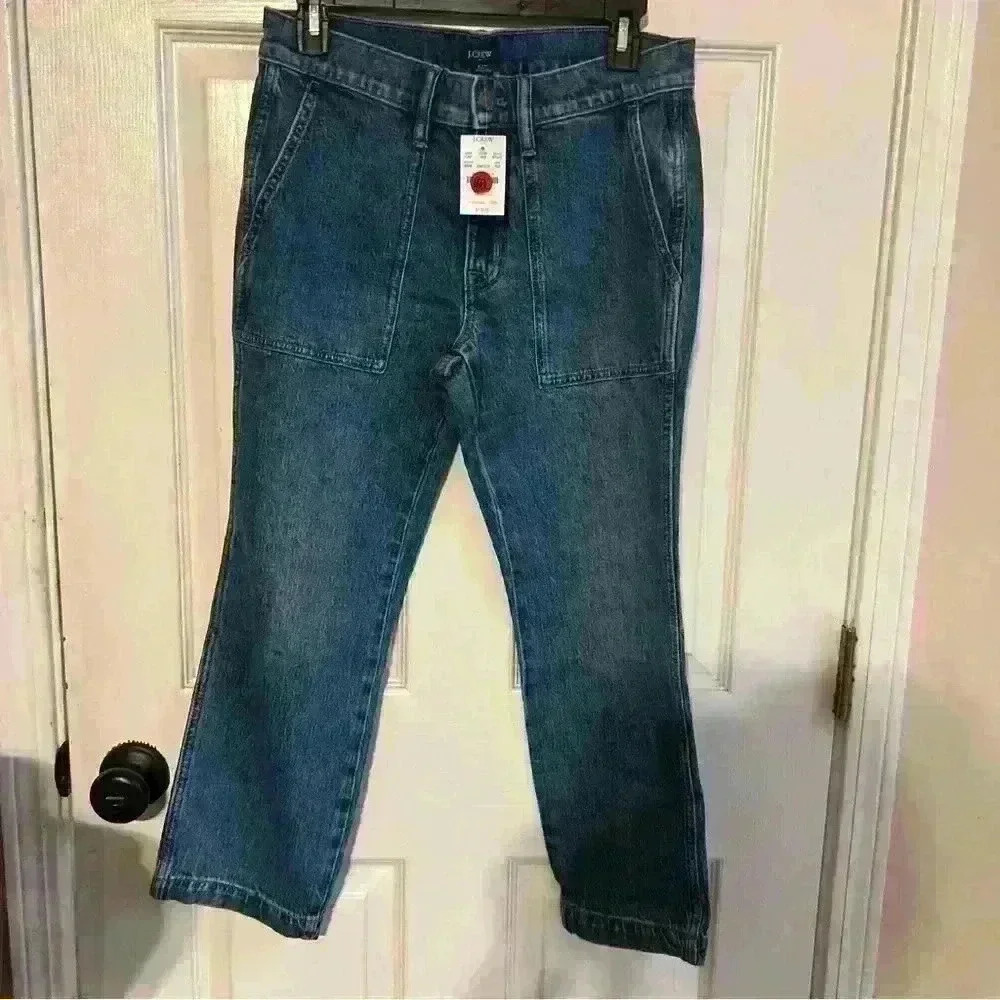 J‎ Crew 27P cropped blue denim. Pockets
